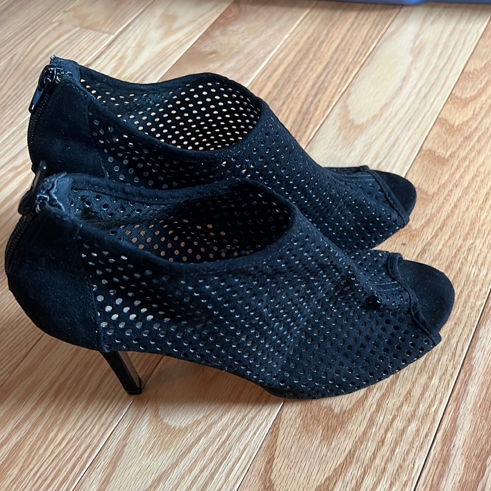 Madden Girl black cage heels